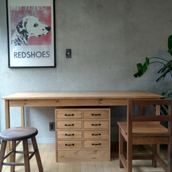 古民家ふう無垢材のレジカウンター レジ台 受付けカウンター