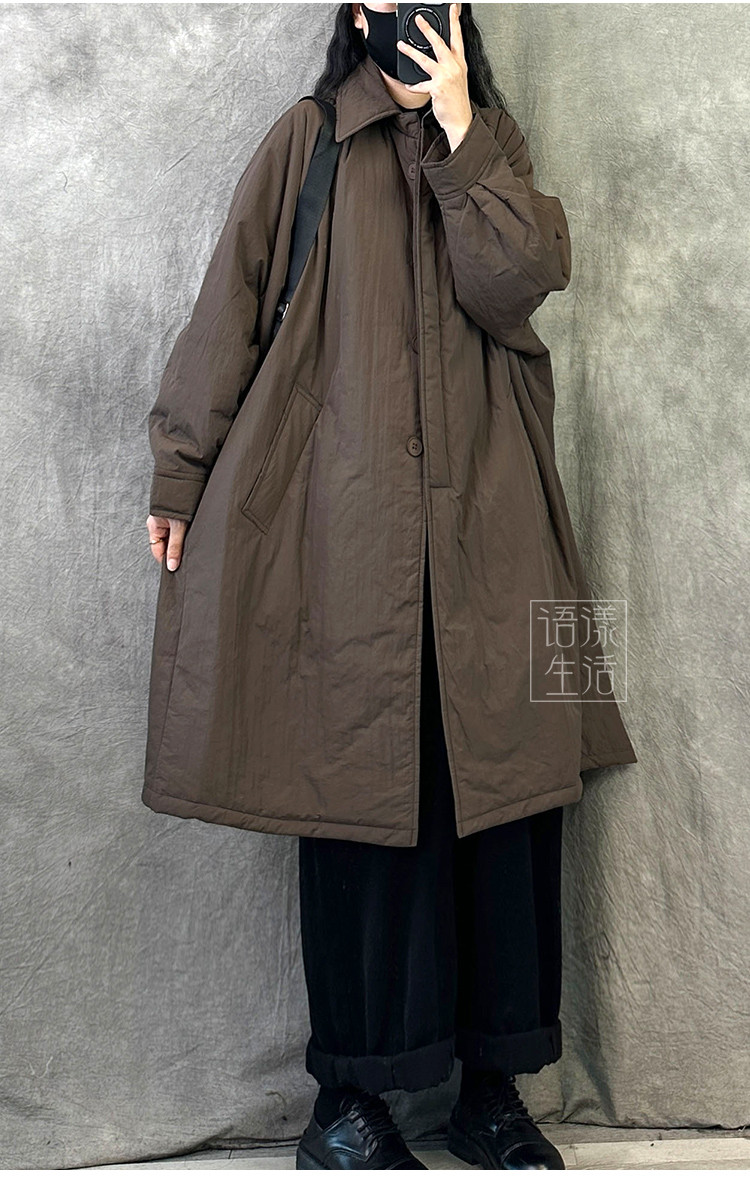 冬のミディアムコート綿入れ女性サイズカジュアル保温コート