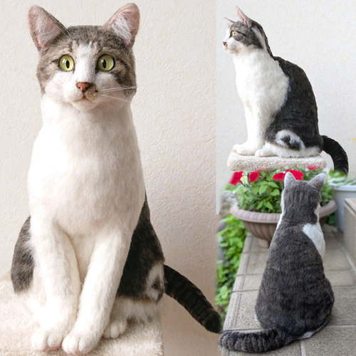 羊毛フェルト うちの子 オーダー ネコ◇愛猫の宝箱◇ペット リアル猫