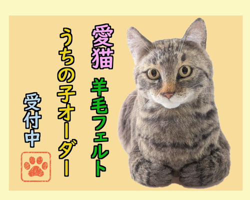 羊毛フェルト うちの子 オーダー ネコ◇愛猫の宝箱◇ペット リアル猫