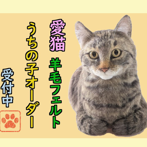 羊毛フェルト うちの子 オーダー ネコ◇愛猫の宝箱◇ペット メモリアル