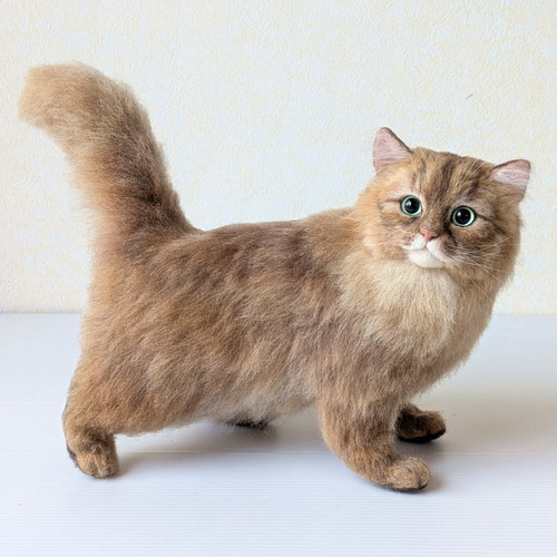 羊毛フェルト うちの子 オーダー ネコ◇愛猫の宝箱◇ペット リアル猫