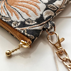 スペイン製ジャガード生地 PIMPERNELのポシェット ウィリアムモリス ピンパーネル　スマホポシェット　スマホポーチ 7枚目の画像