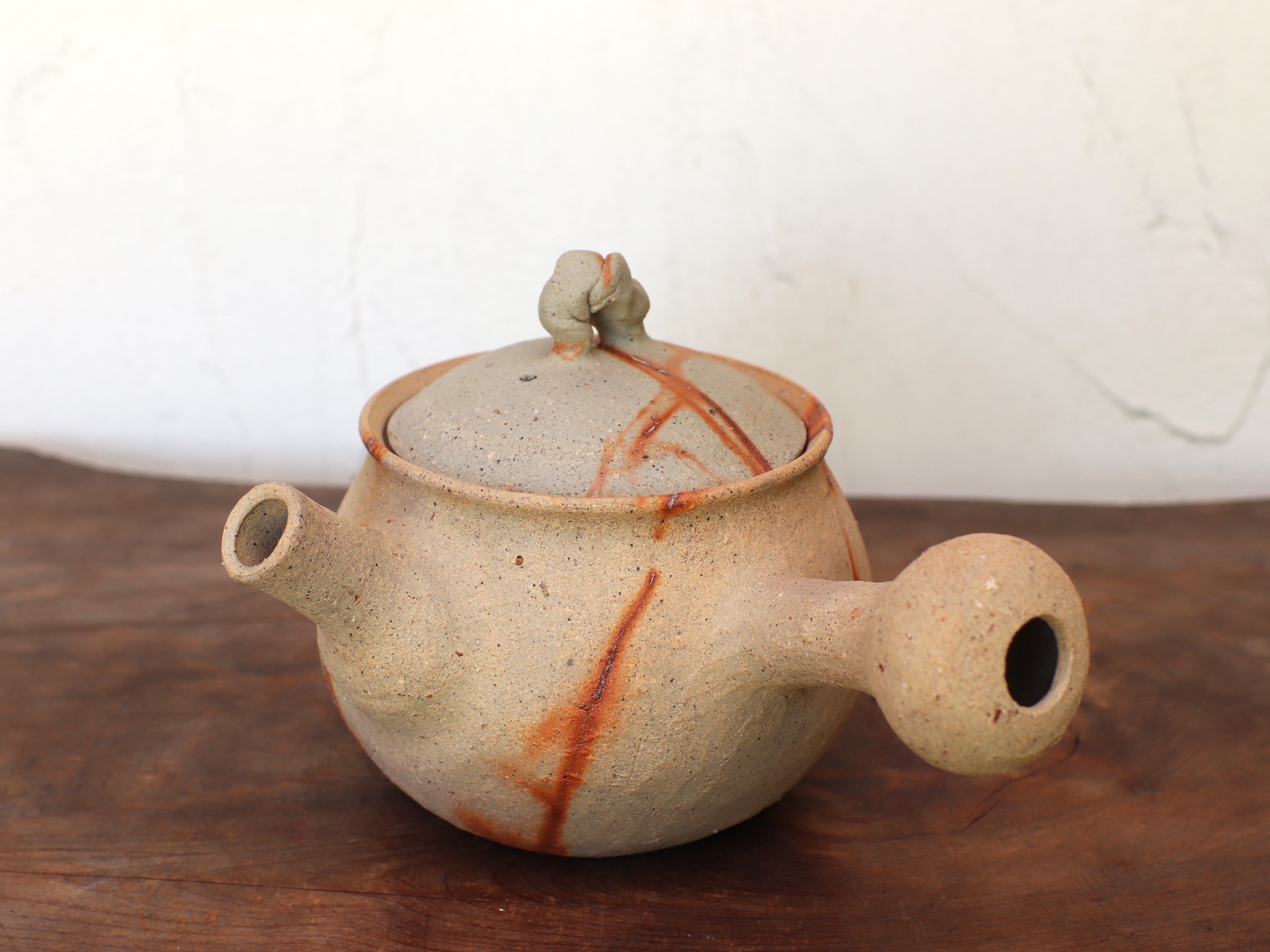 備前焼 急須・ひだすき　k1-095