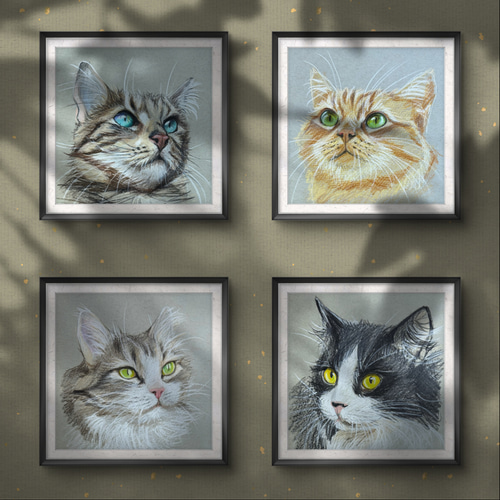 色鉛筆 ペット 似顔絵｜オーダーメイド 手描き イラスト｜犬 猫 うさぎ