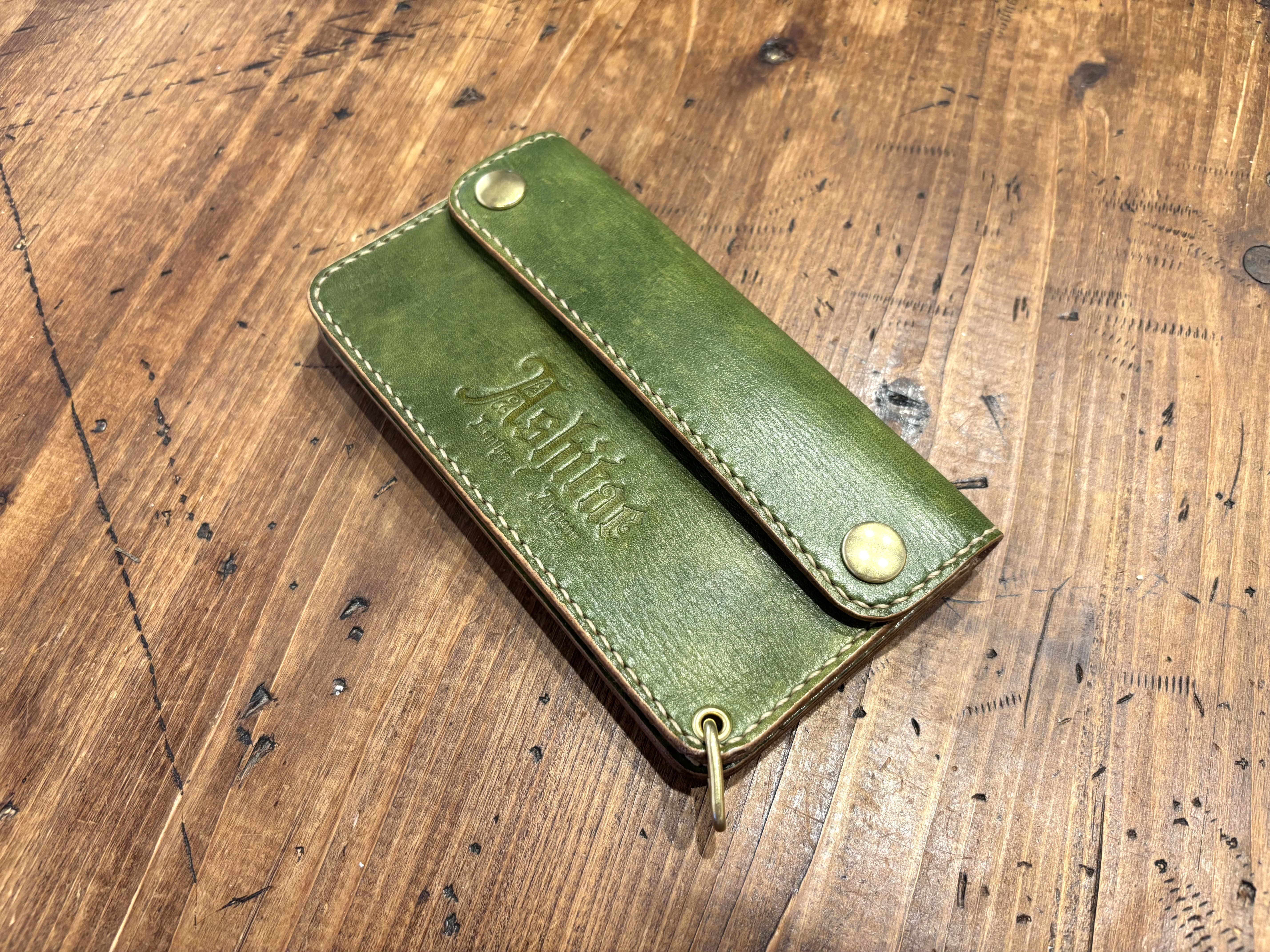 トラッカーウォレット　TW01-GR  緑　グリーン　長財布　本革