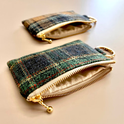 とろけるコットンツイード タータンチェックのポシェット ウールライク　スマホポシェット　スマホポーチ　スマホショルダー 20枚目の画像