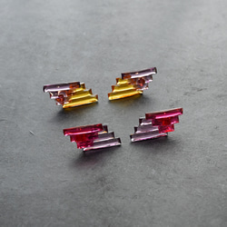 アール・デコヴィンテージガラスのピアス／イヤリング［レッド＆パープル］サージカルステンレス／チタン変更可能 9枚目の画像