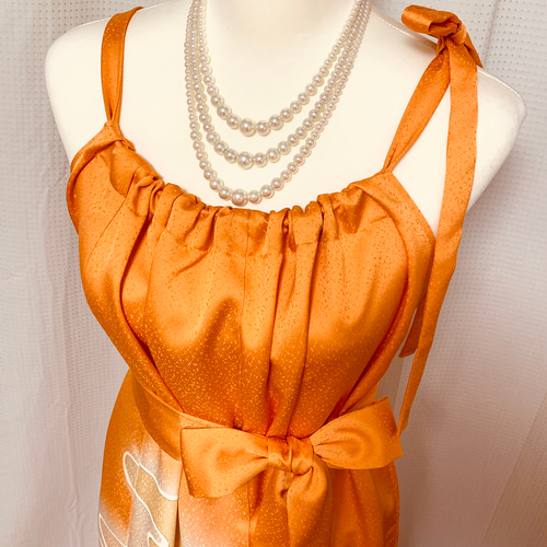 一点物　絹着物　ワンショルダードレス　ワンピ　kimono dress 訪問着 KIMONO Wrapped Dress'n Coat -着物を使った2Wayドレスコート 1