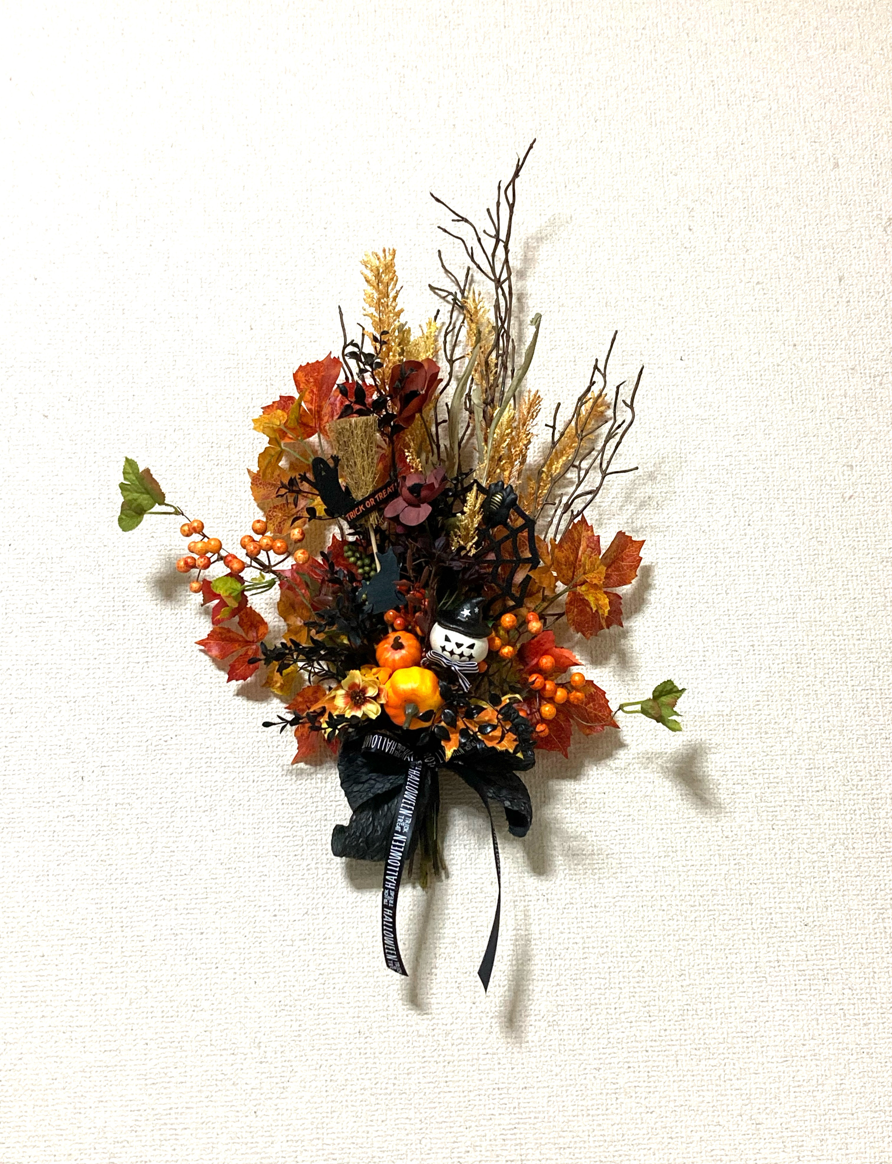 『秋限定25』"ゴーストカボチャのジャック❗️＂大きなブラック＆オレンジのハロウィンスワッグ