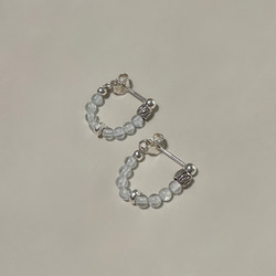 新作 プラチナピアス スクリューチェーンフープピアス 2.4㎜幅