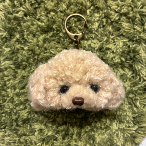 うるうるトイプードル 毛糸キーホルダー＊アプリコット ぬいぐるみ