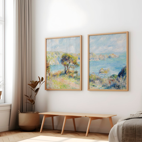 ルノワール 2枚セット 海 アートポスター アンティーク インテリア