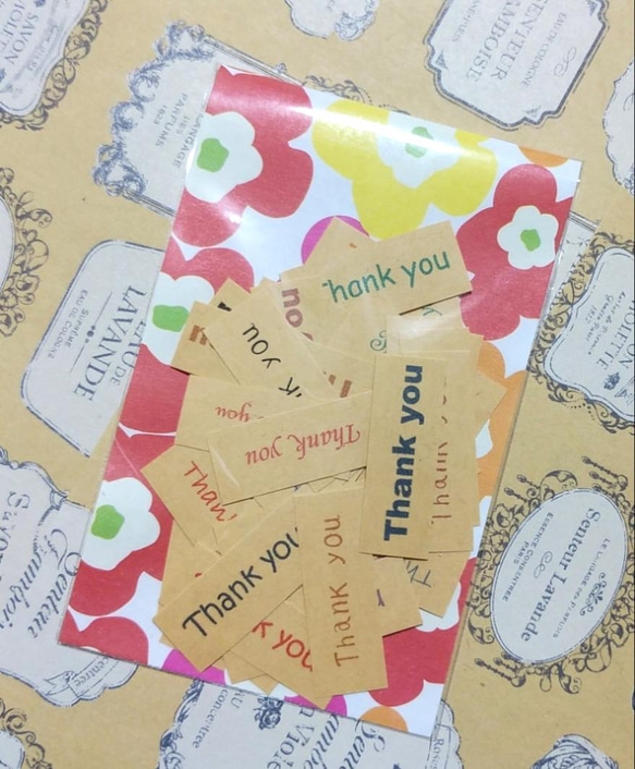 ちょこんと貼れるThank you シール【クラフトver.】 3枚目の画像