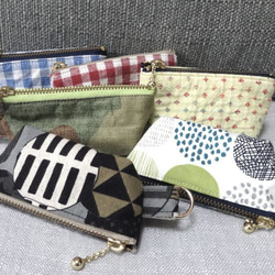 ハンドメイド○サコッシュ ショルダーバッグ○ダブルファスナーポーチ