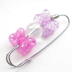 夜蝶と呼ばれたクォーツたちは、月明りよりもネオンを選んだ♪<カブトピンブローチ>SB1166 4枚目の画像