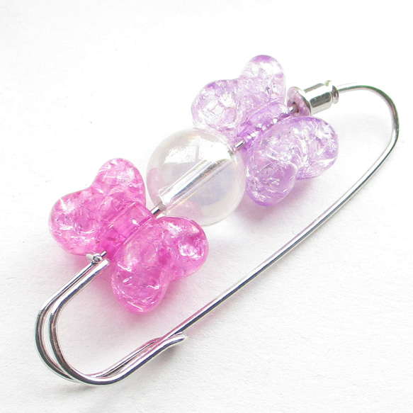 夜蝶と呼ばれたクォーツたちは、月明りよりもネオンを選んだ♪<カブトピンブローチ>SB1166 4枚目の画像