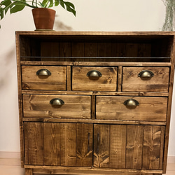 ウッドチェスト キッチンラック 食器棚 オープンラック 本棚 無垢材