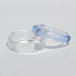 ガラスリング'opal'「秋の誕生石2025」耐熱ガラス、キラキラ、虹