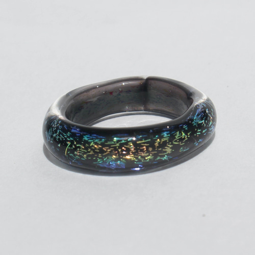 【Que Sera, Sera*】ガラスのリング オーロラの輝き ガラスのリング #7 指輪・リング さとりガラス