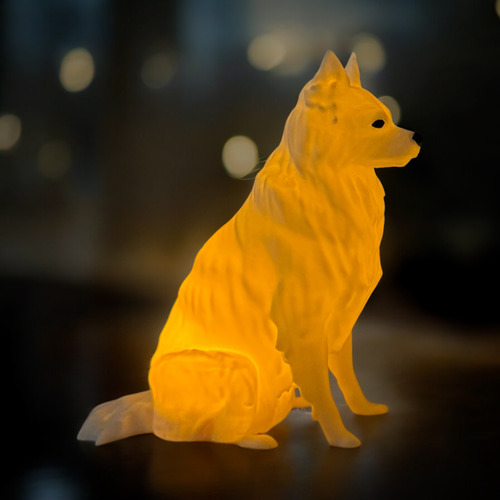 ボーダーコリー 光るインテリアオブジェ 明滅式LEDキャンドルライト