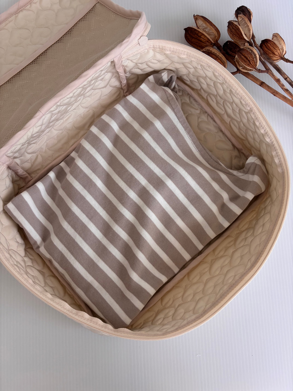 ハートヌビ　トラベルポーチLサイズ　グレージュ 8枚目の画像