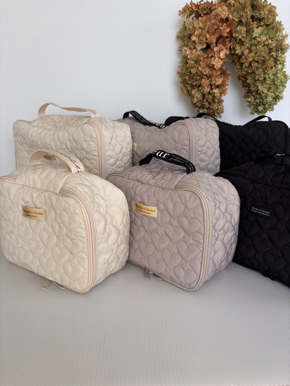 ハートヌビ　トラベルポーチLサイズ　グレージュ 11枚目の画像