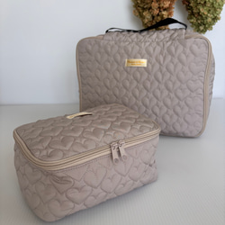 ハートヌビ　トラベルポーチLサイズ　グレージュ 9枚目の画像