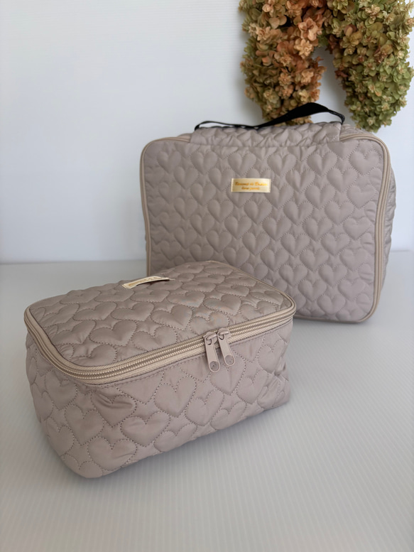 ハートヌビ　トラベルポーチLサイズ　グレージュ 9枚目の画像