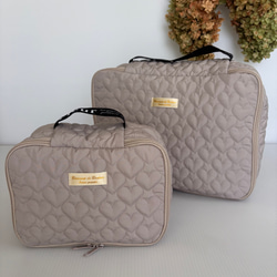 ハートヌビ　トラベルポーチLサイズ　グレージュ 10枚目の画像