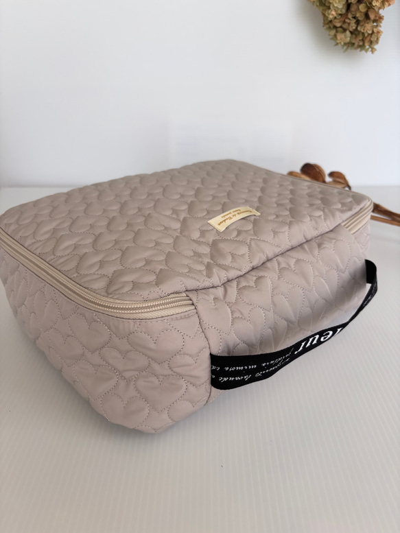 ハートヌビ　トラベルポーチLサイズ　グレージュ 5枚目の画像