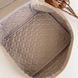 ハートヌビ　トラベルポーチLサイズ　グレージュ 6枚目の画像