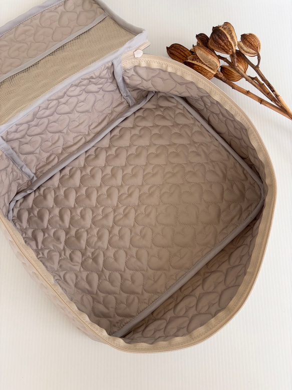 ハートヌビ　トラベルポーチLサイズ　グレージュ 6枚目の画像