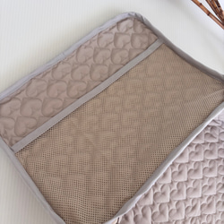 ハートヌビ　トラベルポーチLサイズ　グレージュ 7枚目の画像