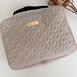 ハートヌビ　トラベルポーチLサイズ　グレージュ 1枚目の画像