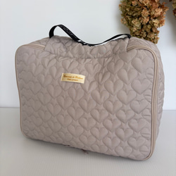 ハートヌビ　トラベルポーチLサイズ　グレージュ 2枚目の画像