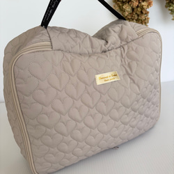 ハートヌビ　トラベルポーチLサイズ　グレージュ 3枚目の画像