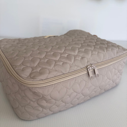 ハートヌビ　トラベルポーチLサイズ　グレージュ 4枚目の画像