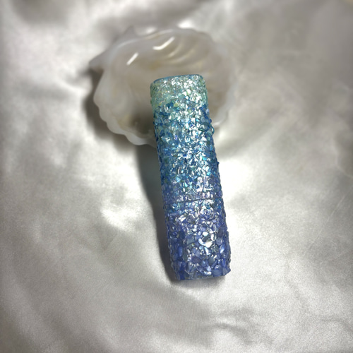 夏スタイル✨️シェル ブルー グラデーション 海 デコiQOSイルマiワン