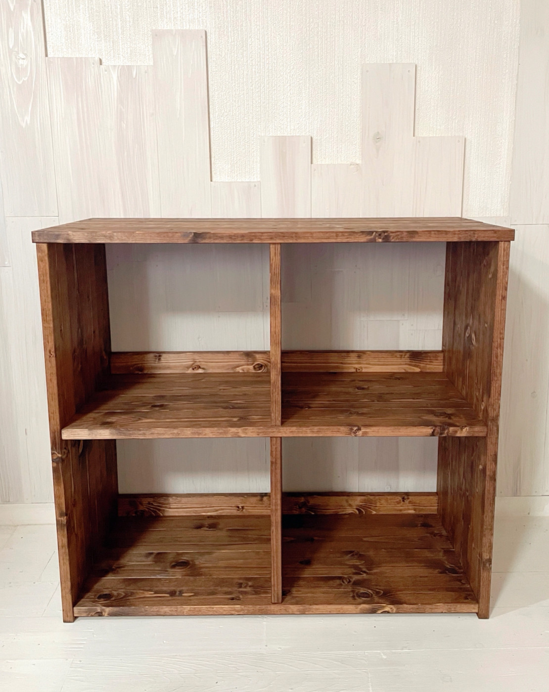 ハンドメイド家具88 濃いブラウンのクロスシェルフ