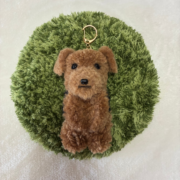 エアデールテリア 毛糸ポンポン ぬいぐるみマスコット 犬 オーダー