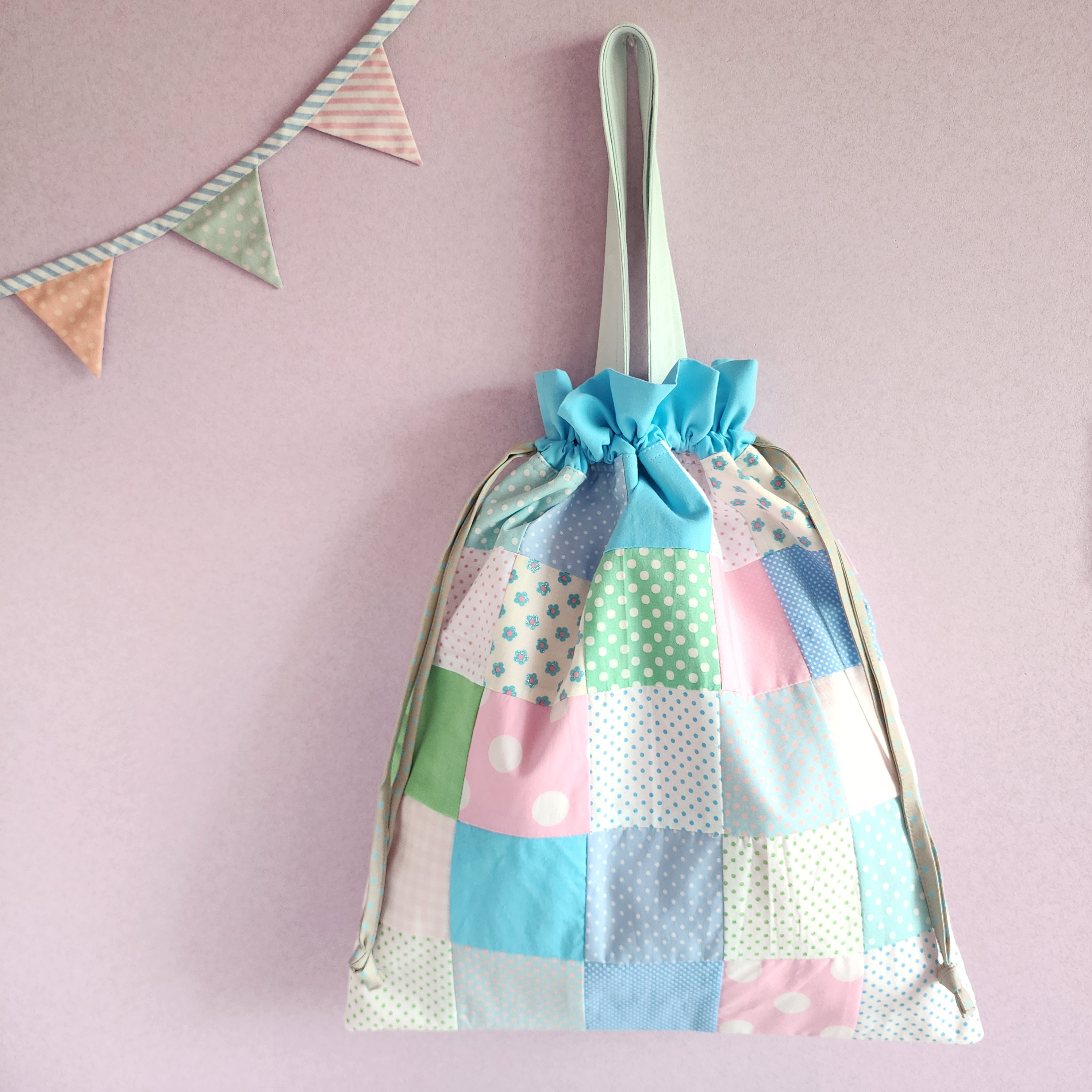 帆布のパッチワークバッグ②　大サイズ