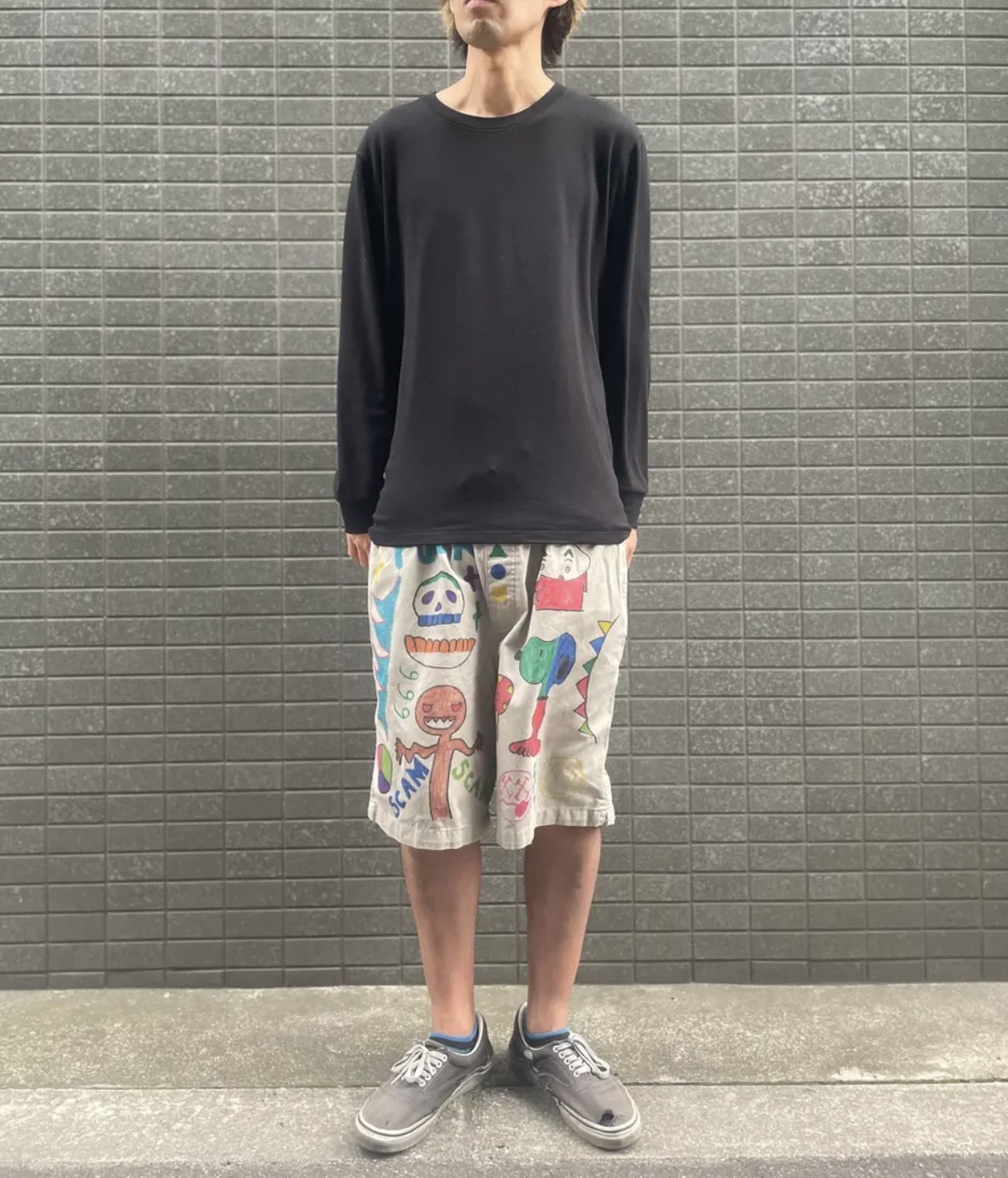 古着　ヴィンテージ　パンツ　ショートパンツ　リメイク　リメイクパンツ　カラフル　派手　個性派