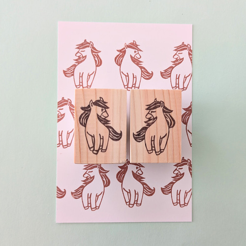 左右 馬の消しゴムはんこセット」年賀状・御朱印・手帳に／午年 はんこ