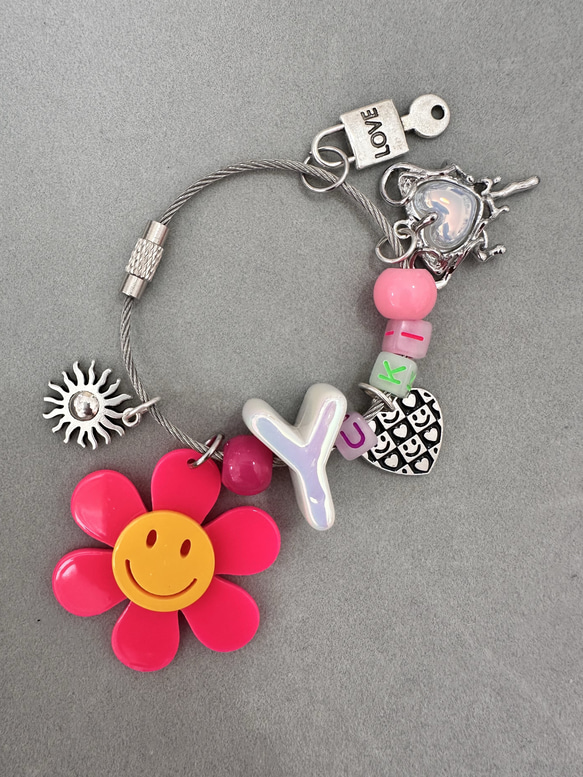 じゃらじゃらキーホルダー お花 flower