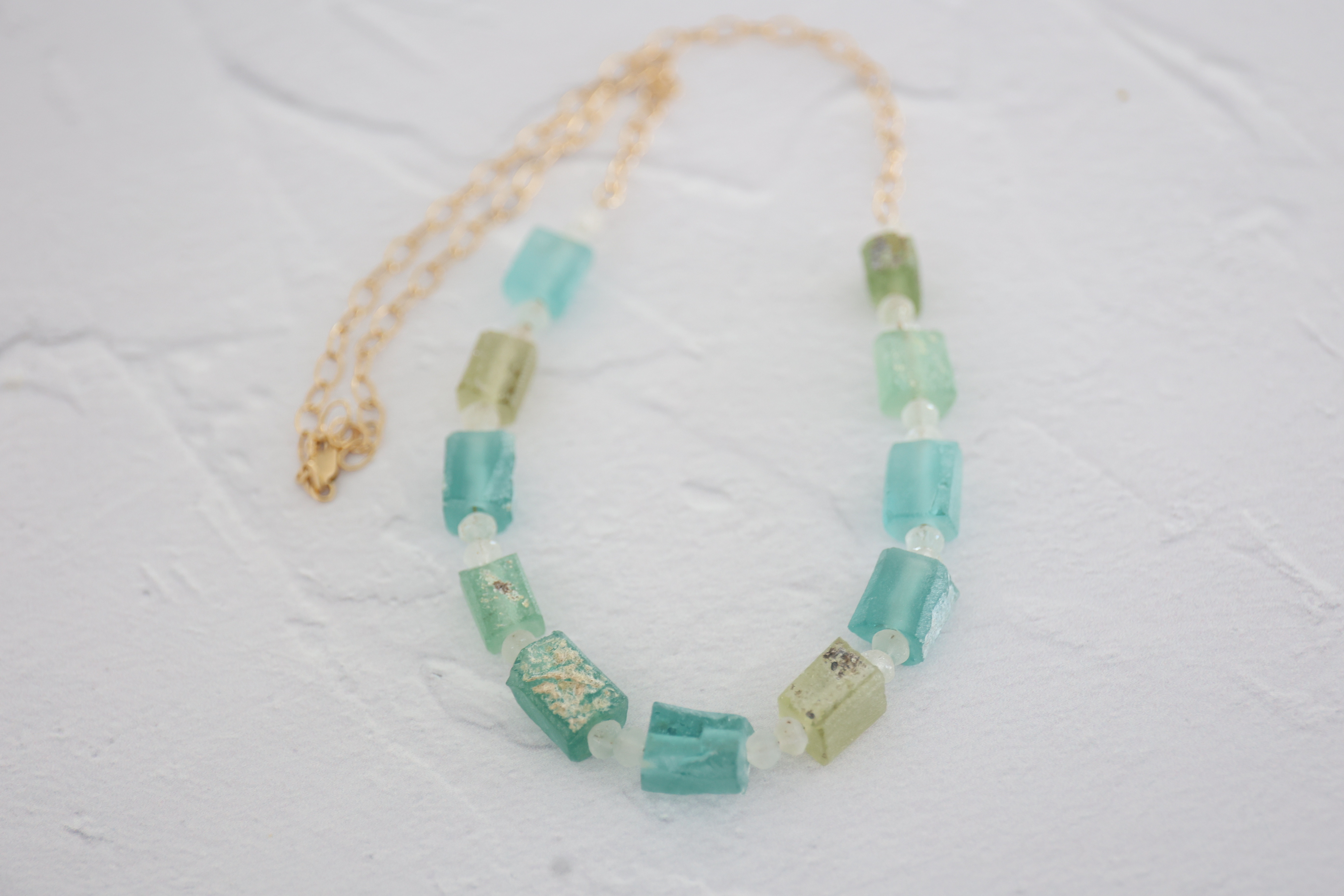 14KGF　roman glass necklace[kgf5501]