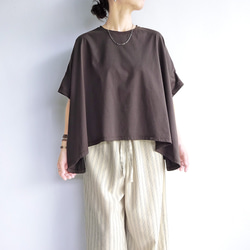 複数枚購入でお得♪　テントラインTシャツ（ブラウン） 1枚目の画像