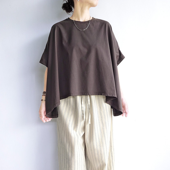 複数枚購入でお得♪　テントラインTシャツ（ブラウン） 1枚目の画像