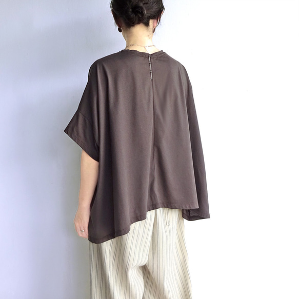 複数枚購入でお得♪　テントラインTシャツ（ブラウン） 5枚目の画像