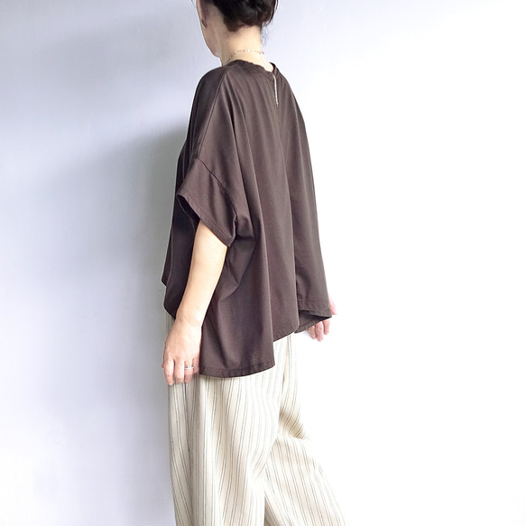 複数枚購入でお得♪　テントラインTシャツ（ブラウン） 4枚目の画像